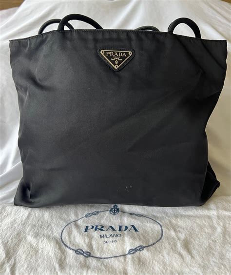 prada tote padded nylon large black|prada nylon tote bag small.